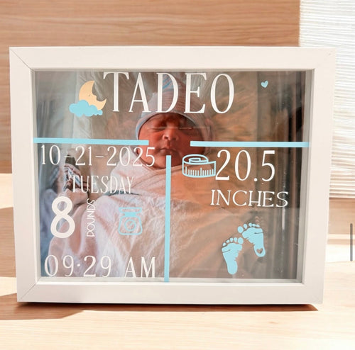 Birth Stats Vinyl Frame